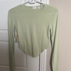 Aritzia Light Green Long Sleeve Tee